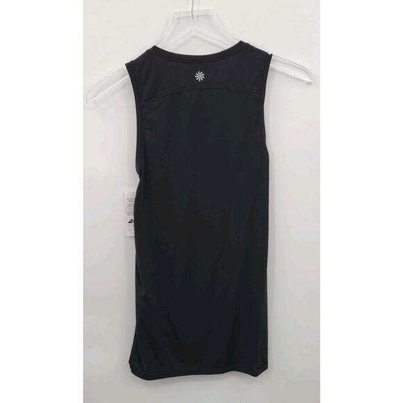 Athleta Black Rashguard Swim Top Sz XXS NEW Asymmetrical Ruching Scrunch Modest - Picture 7 of 12